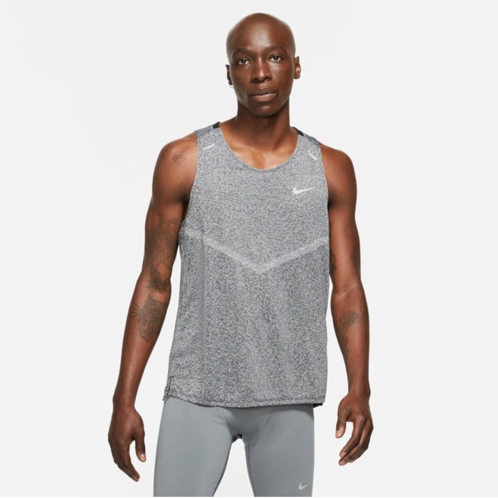 Nike NWT Dri-FIT Rise 365 Tank Black/Heather/Reflective Silver Small